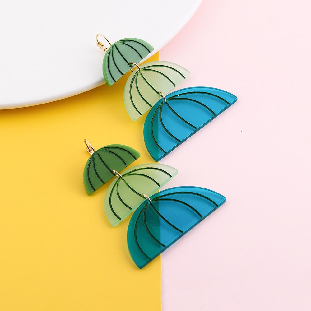 

Современные Геометрические Серьги для Женщин Стильный и Универсальный Дизайн Полукруга синий