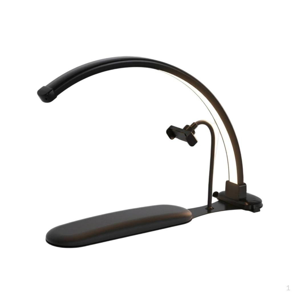 HalfLunate Lamp Shaped Nail with Hand Rest Dimmable Manicure Light Phone Holder for Beauty