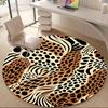 1pc Leopard Print Animal Office Round Area Rug, Indoor Mat Suitable ForOffice, Under Office Chairs Bedroom Living Room Home Decor, Room Deco T114