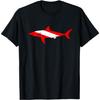 DIVE Shark Diver Down Flag Scuba Diving Graphic T-Shirt T-Shirt