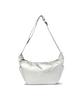 The Green Lab Faux Leather Hobo Crossbody Bag [Silver]