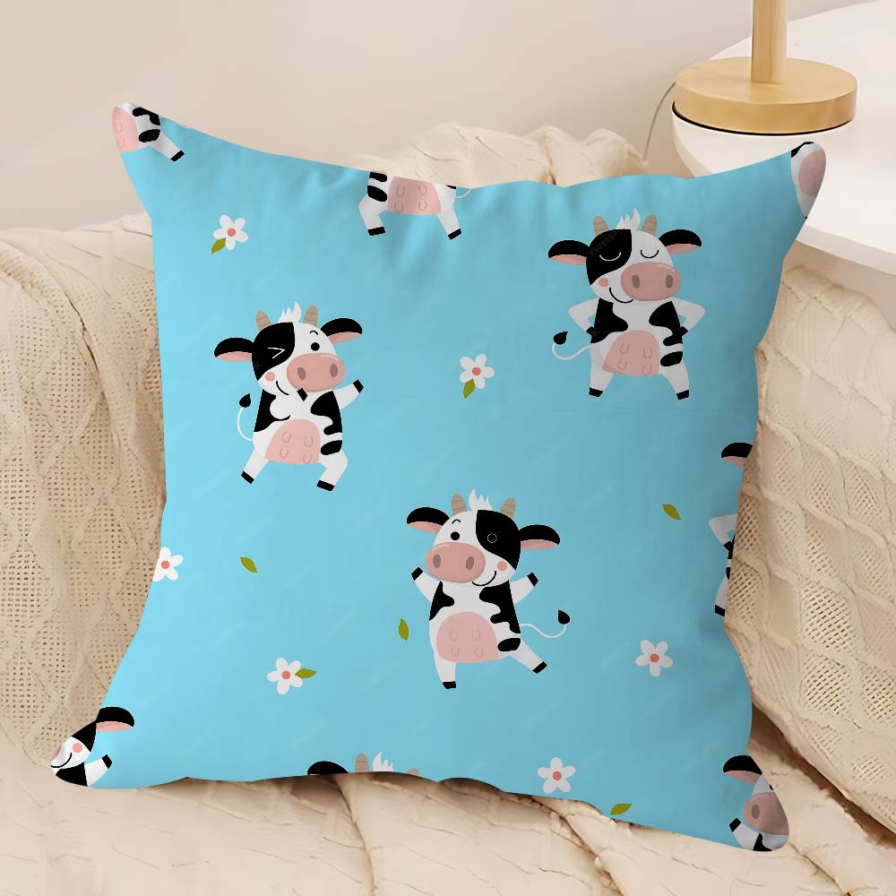 Niedliches Kuh-Bürokissen, Kissenbezug, Autokissenbezug, 45 x 45 cm, Lendenkissenbezug, Sofakissenbezug