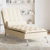 VidaXL Massage Lounge Chair with Cream Fabric Bolster, Long Sofa Chair, Bedroom Chaise Lounge, Chair of 379448