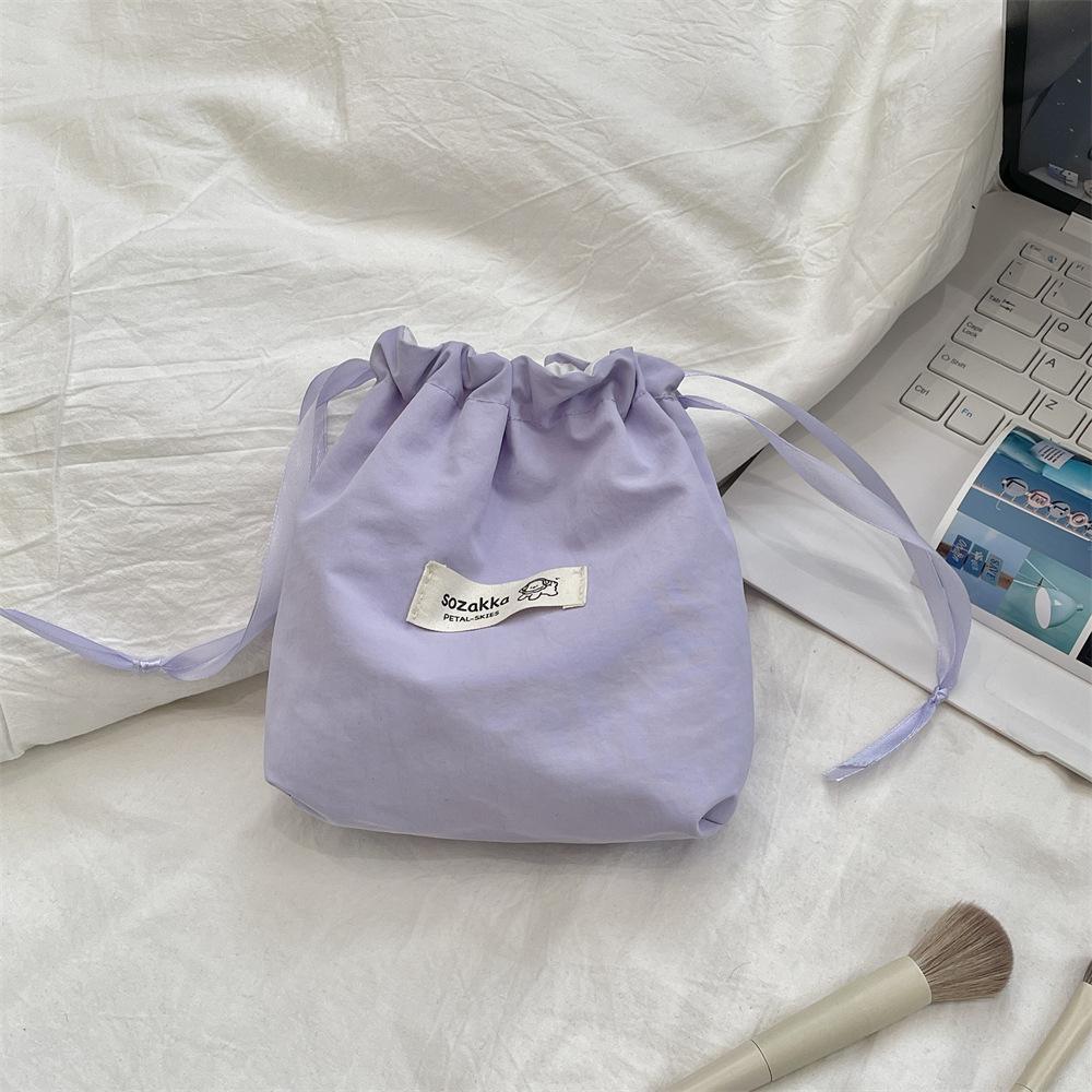 

Solid Color Drawstring Bags Travel Organizer Bags Headphone Charging Cable Organizer Jewelry Dust Bag Travel Toiletry Bag фиолетовый