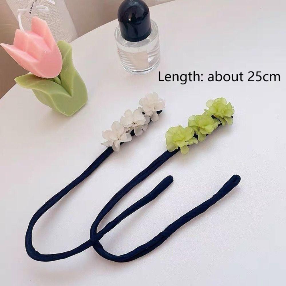 Bun Maker Hair Bun Elegant Hair Curler Hair Rubber Bands Flower Scrunchie  Women