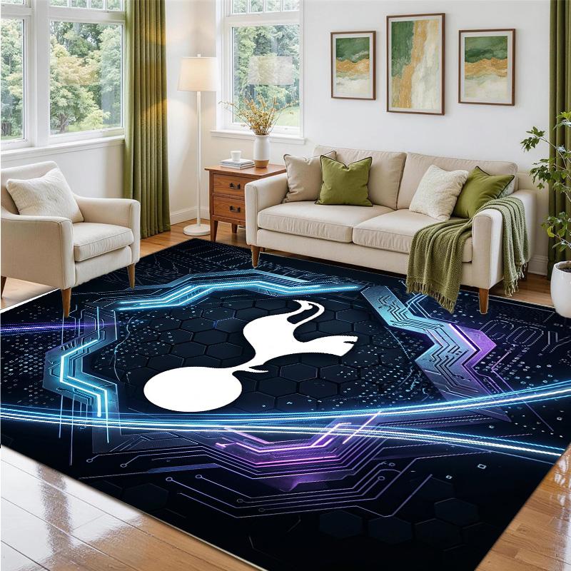 Tottenham Hotspur Design Crystal Velvet Rug Soft Decorative Mat for Bedroom Entrance