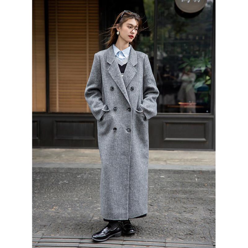 Mokana Women's Elegant Long Wool Blend Coat