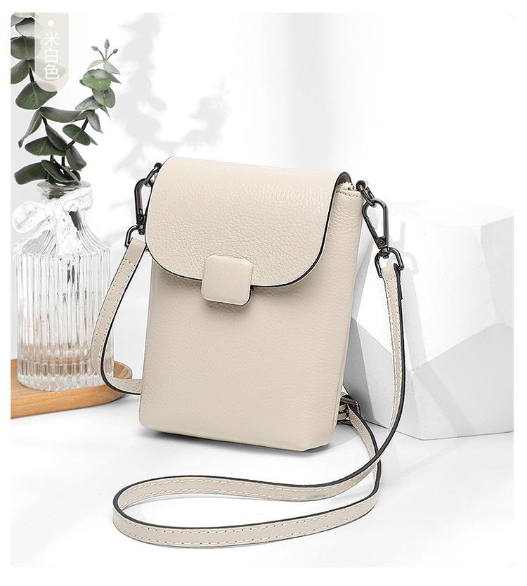 Lässige Rindsleder-Umhängetasche, Neue modische und vielseitige Leder-Handytasche, Kleiner vertikaler Stil, Große Kapazität Crossbody-Tasche