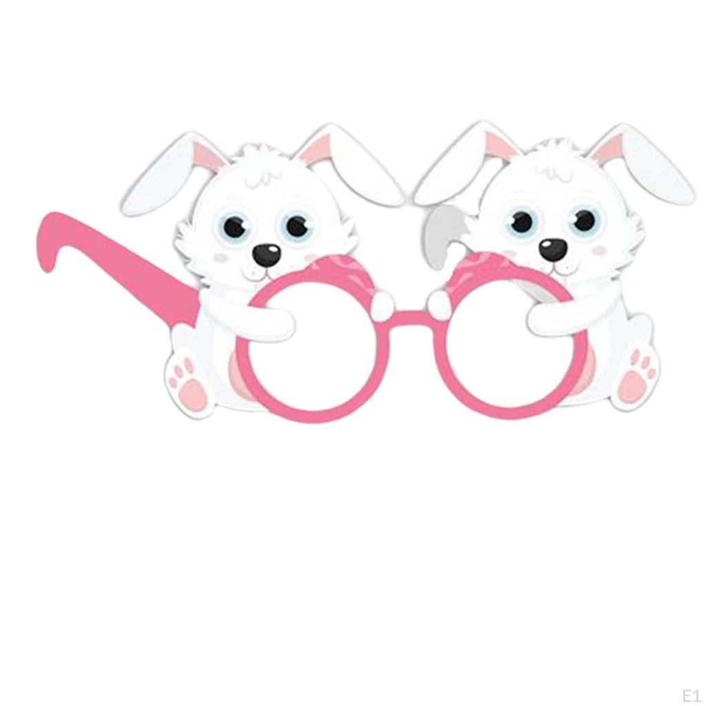 6 Pcs Easter Glasses Frames Bunny Egg Decorations for Party Photo Props,