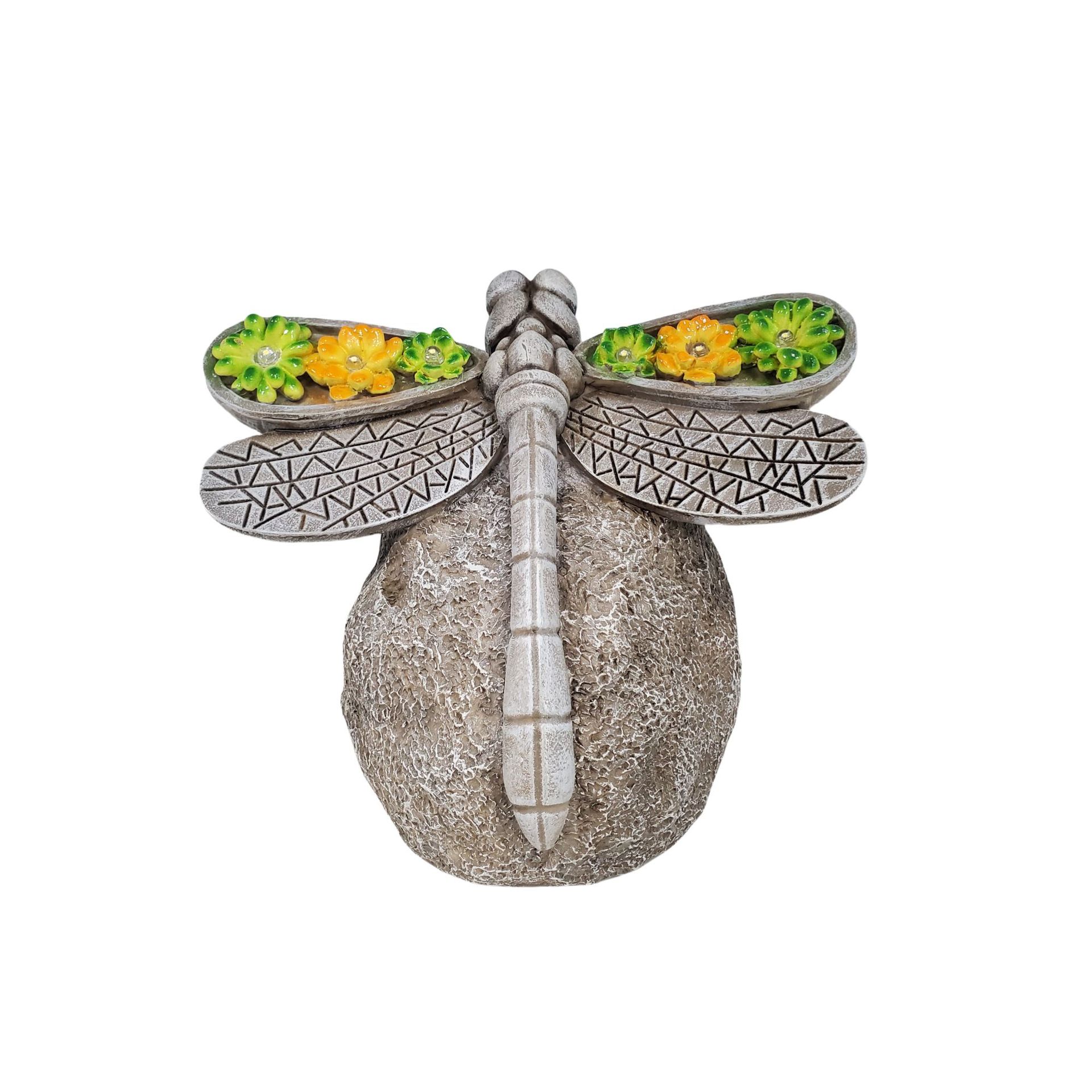 

JYL TS/190,Creative Solar Light Resin Succulent Dragonfly Stone Ambient Lamp for Lawn Garden Decor One Size рожевий колір золота