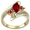 Fashionable Elegant Irregular Ring Paired Red Color Synthetic Zirconia Suitable Women's Daily Wear Banquet Party Jewelry Gifts