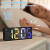 LED Digital Alarm Clock 12/24H Display 3 Levels Dimmable USB/Battery Operated Desktop Clock Voice Control Bedside Alarm Clock