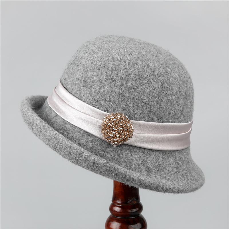 French Retro Top Hat Women's Warm Woolen Woolen Basin Hat Autumn and Winter Fashion Fisherman Hat