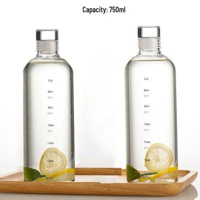 Changbaosen 750ml láhev z vysoce borosilikátového skla s časovými značkami (5-balení)