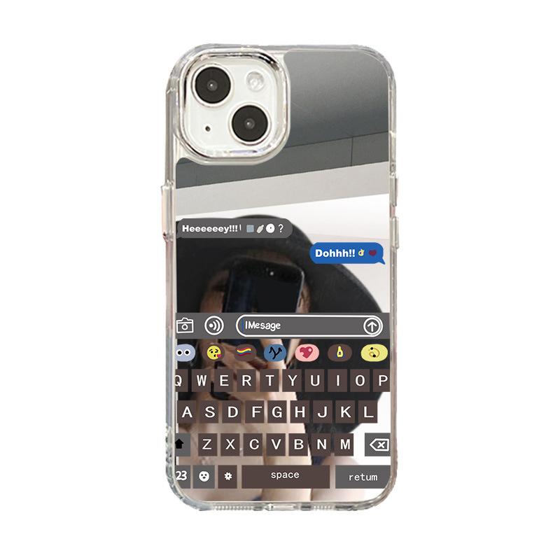 ins style personality applies to iPhone17promax mobile phone case 13 niche 14/15 Apple 16 all-inclusive makeup mirror