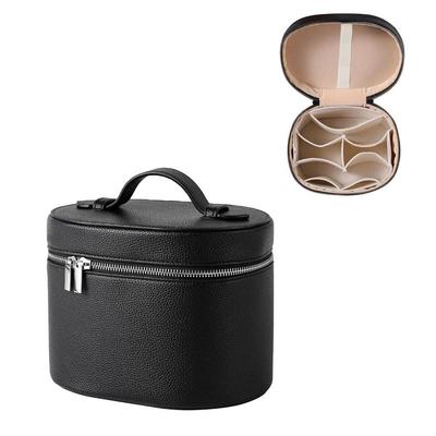 Large Capacity Cosmetic Box PU Leather Waterproof Makeup Bag Zipper Closure Internal Storage Box Toiletry Pouch Gift Idea