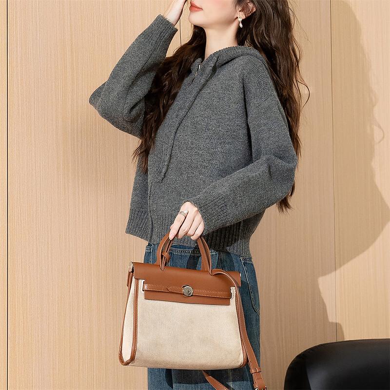 

TonLion Women s 2025 Autumn Simple Hooded Zip Cardigan M