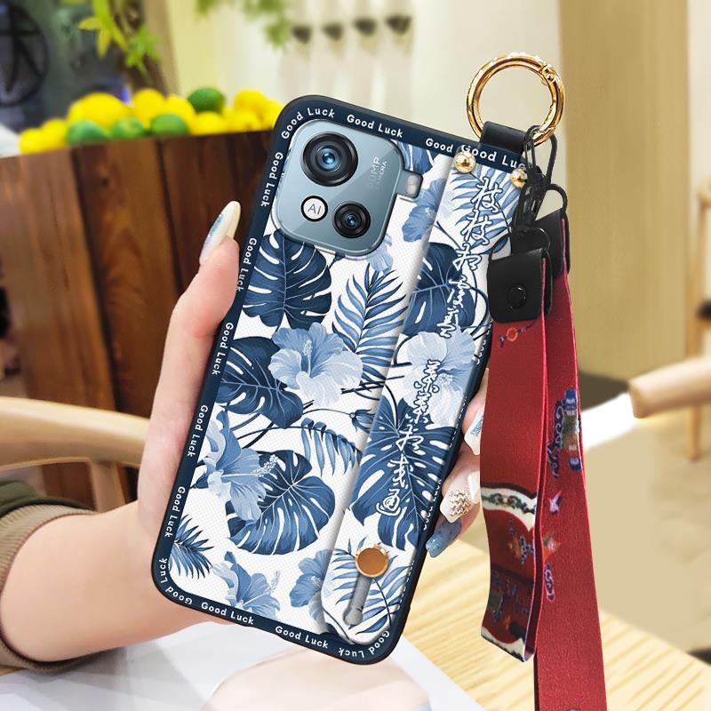 Durable Elderly Lady Phone Case For Blackview Oscal C80 Back Cover Waterproof Ring Silicone Phone Holder Fashion Lanyard