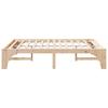 Brown Bed Frame 140 x 200 cm Solid Pine Wood