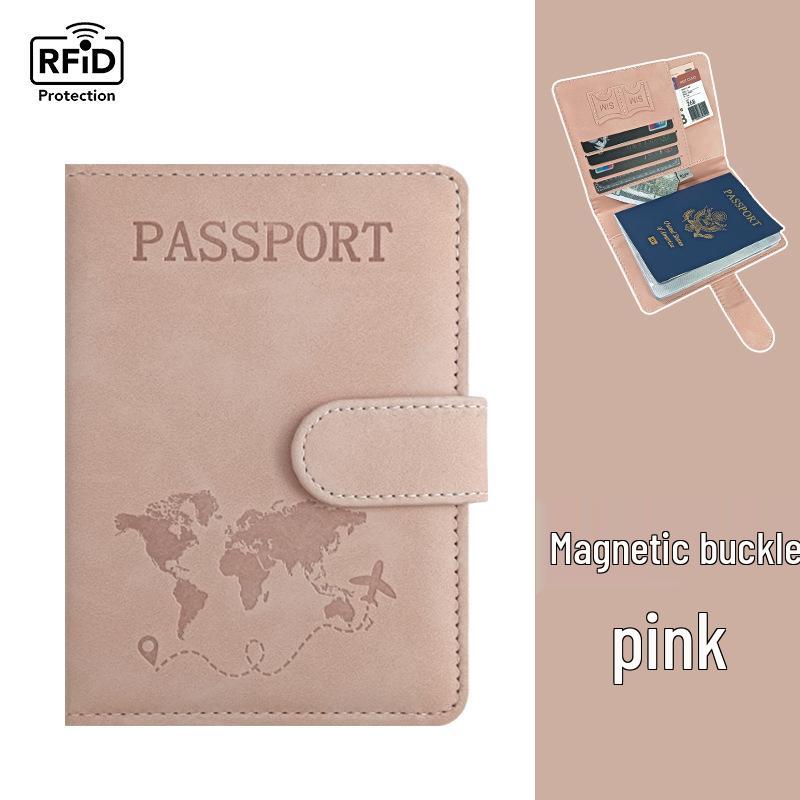 PU Leather Multi-Card Passport Holder with Embossed Design