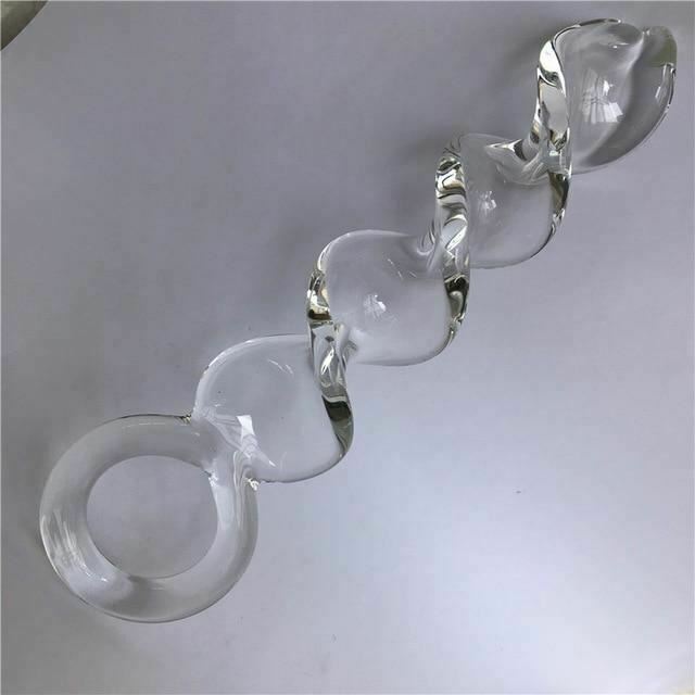 Pyrex Crystal Spiral Dildo Transparent Long Butt Plug Sex Toys Anal Fetish Glass Dildos