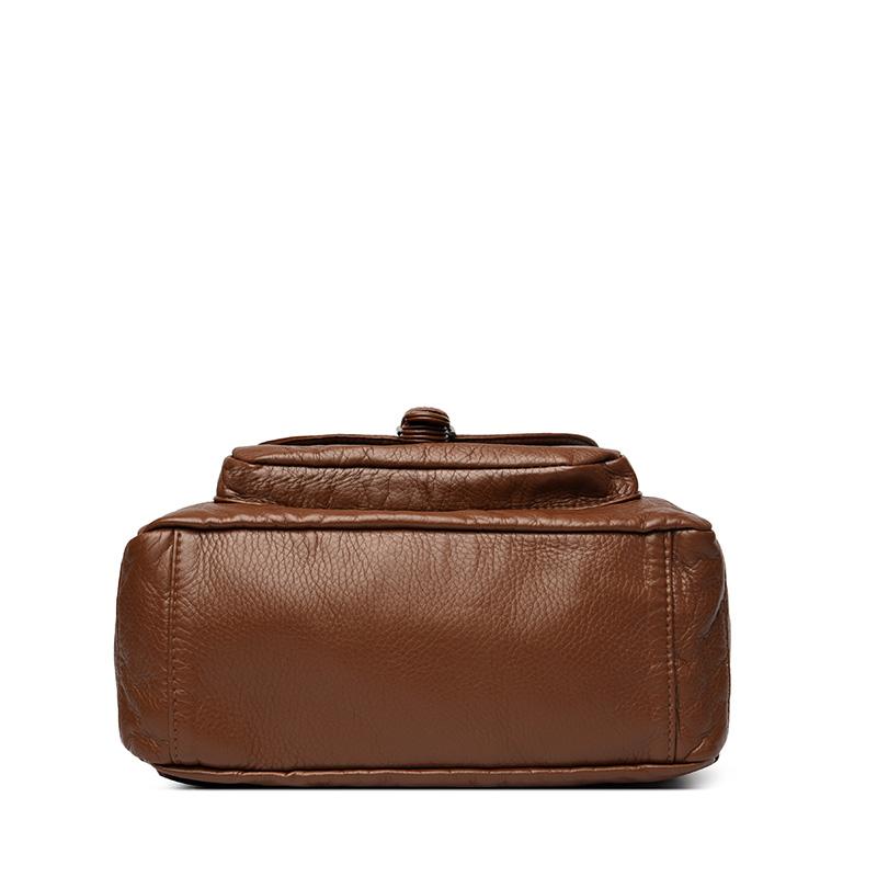 2025 Soft Leather Women Backpacks Rivet Multifunctional Shoulder Bags Female Retro Travel Teenage Girl Fashion Schoolbag