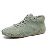 Velikost 36-48 Pohodlné vysoké kožené pánské boty, trendy pánské krátké nazouvací boty