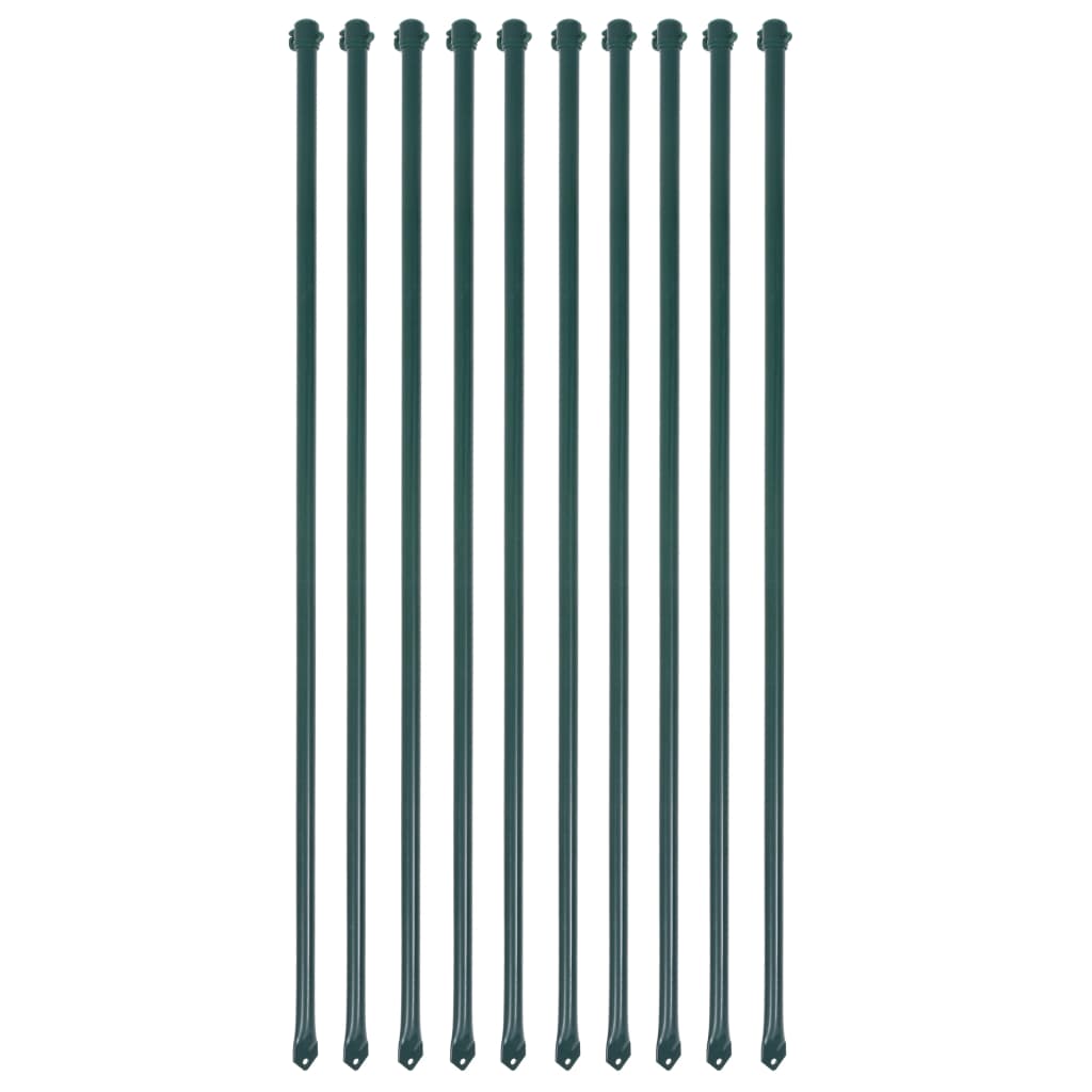 Plant Stakes 10 Pcs 1 M Metal Green