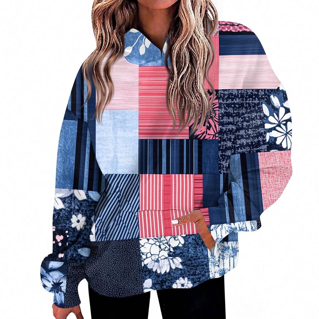 Women's Fashion Daily  Casual V-Neck Long Sleeve Printed Top
