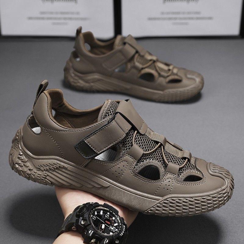 

Summer men s shoes new breathable outdoor beach hole shoes trendy versatile sandals non-slip sports shoes casual slippers 44
