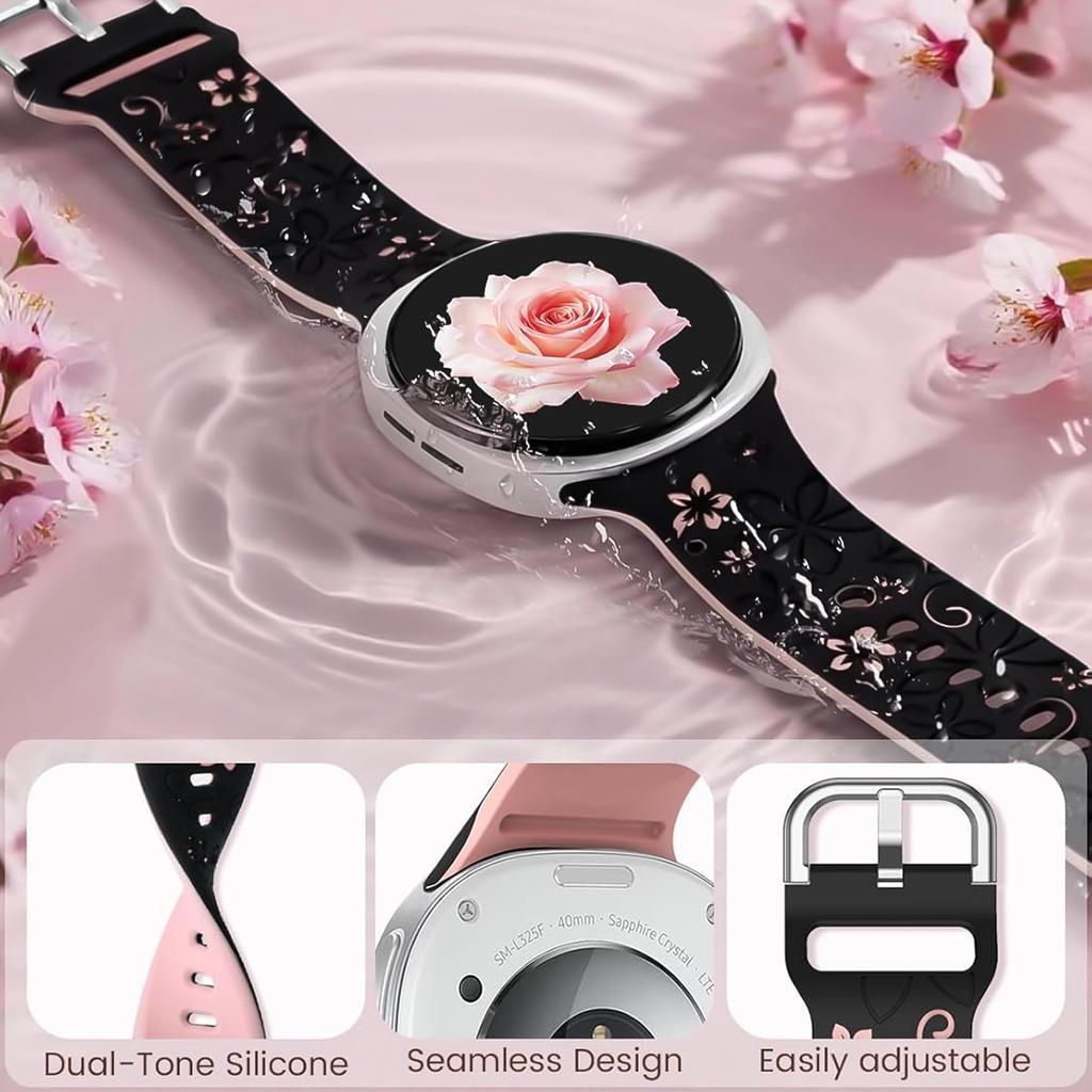 Sport Band for Samsung Galaxy watch 8/8 classic 46mm 44mm 40mm Engraved Wristband Belt Bracelets Correa Galaxy watch 8 Straps