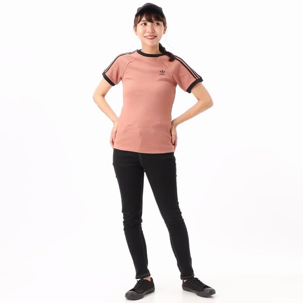 Adidas Originals Trei Dungi Slim Mânecă Scurtă 30 Maro [adidas Originals] Tricou J/L