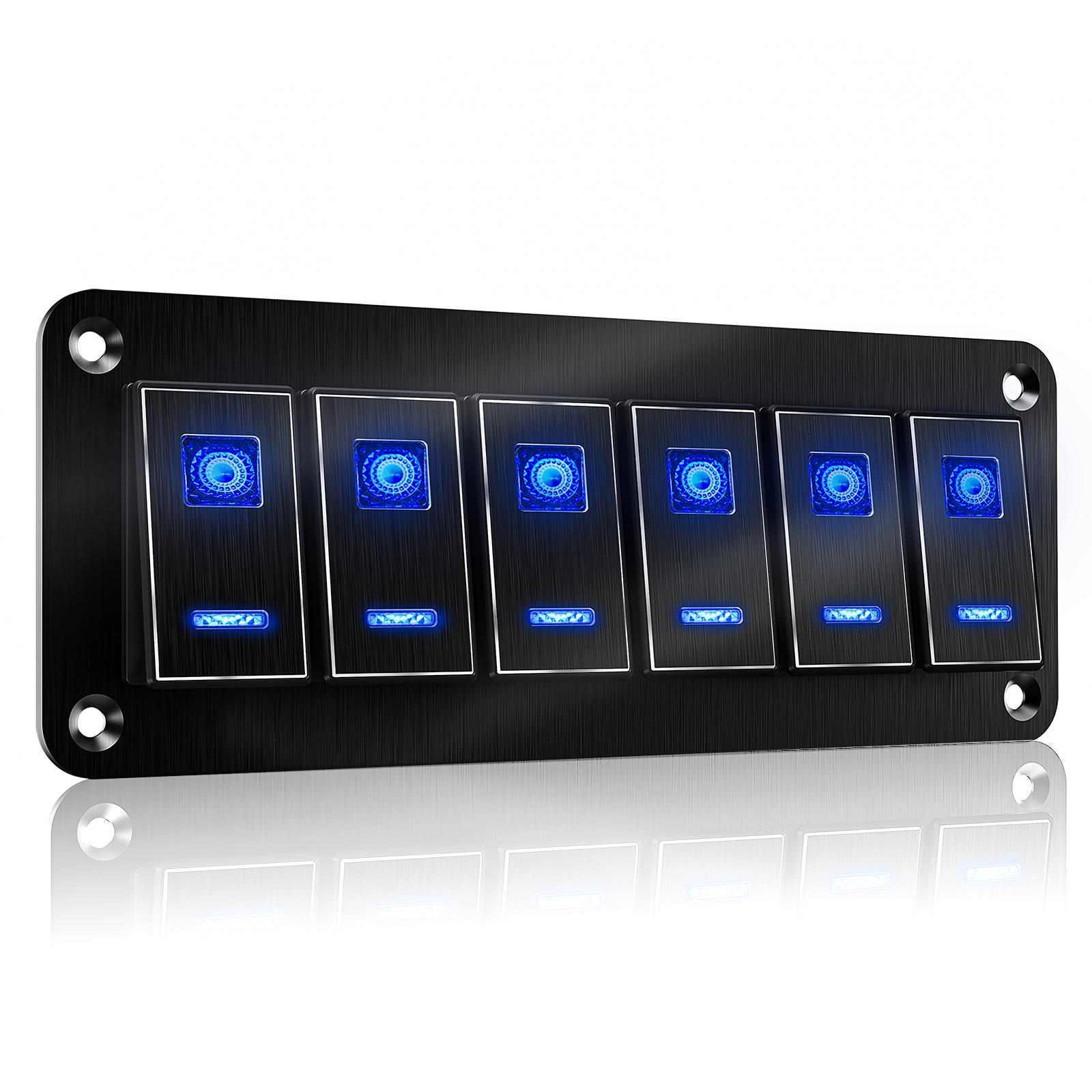 

Панель перекидних перемикачів Подвійне світло ON-OFF з подвійним USB-роз ємом Socke Автоматичний вимикач Camper Вольтметр для автомобіля Вантажівка RV Marine 12/24V