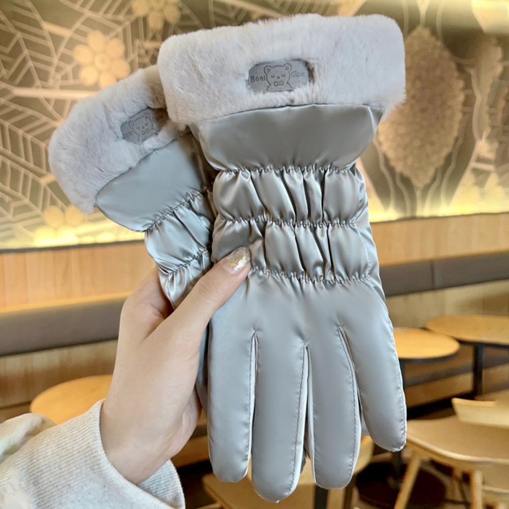 Warm gloves women's winter velvet thickened suede autumn and winter cold touch screen new cycling skiing gloves