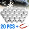 20pcs 22MM Chrome Car Wheel Hex Nut Bolt Cap Anti-rust Cover Protective Bolt Caps Hub Screw With Removal Tool