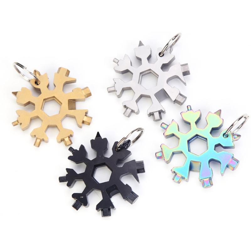 Snowflake Multitool Snow Multitool Screwdriver Bike Tool Keychain Bag Hex Wrench Key Bottle Opener Maintenance