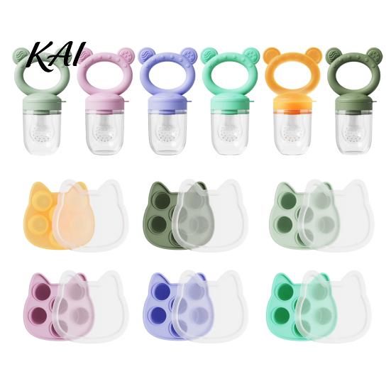 Easy to Hold Baby Feeder Silicone Fruit Feeder/Mold, Food Training Teething Relief Pacifier, Feeding Tool Safe Chewer for Infants Travel Pacifier