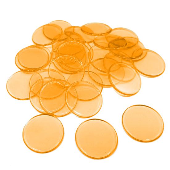 100Pcs 19mm Bingo Chips Transparent Color Counting Math Game Counters Markers