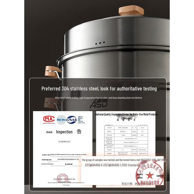 ASD 304 Stainless Steel 3-Layer Steamer Pot