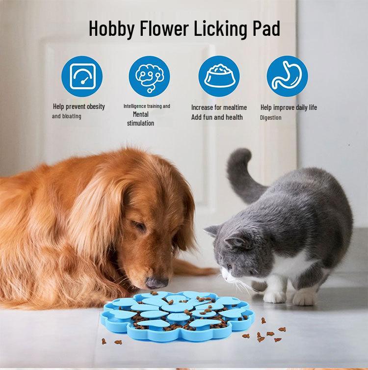 Silicone Pet Licking Mat with Suction - Anti-Choke, Anti-Slip Slow Feeder for Cats & Dogs