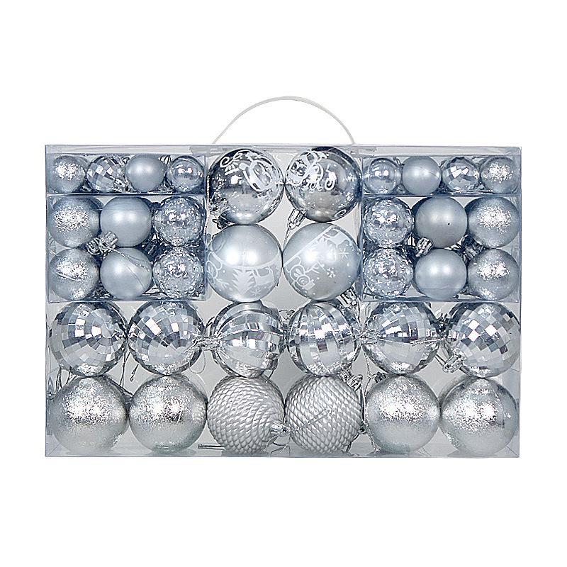 

Luxurious Multi-color Electroplated Christmas Ornament Set - 100pcs Festive Gift Box
