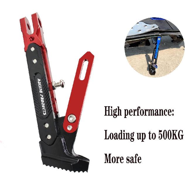 Universal Motorcycle Kickstand Accessories Motor Scooter Modified CNC Aluminum Alloy Adjustable Tripod Holder Kickstand Foot Side Support Stand Motor