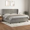 VidaXL Divan Bed and Mattress Light Grey 200x200cm Velvet - Model 3129291