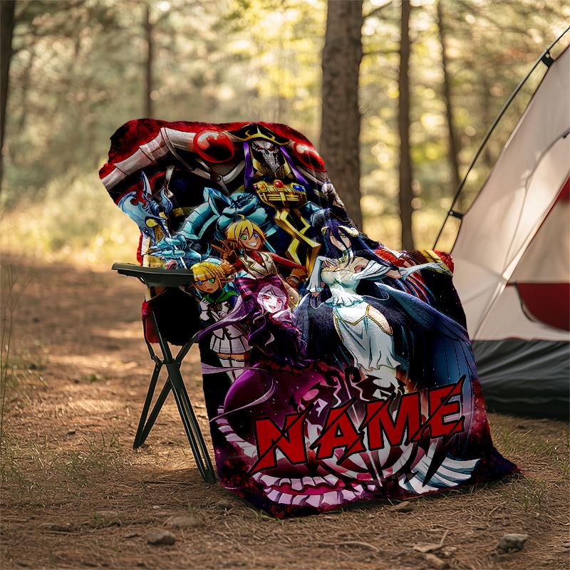 Personalized Custom Name Blanket - Overlord Print Design,Blanket for Sofa,Bed,Travel,Camping - Soft and Warm, Great Gift