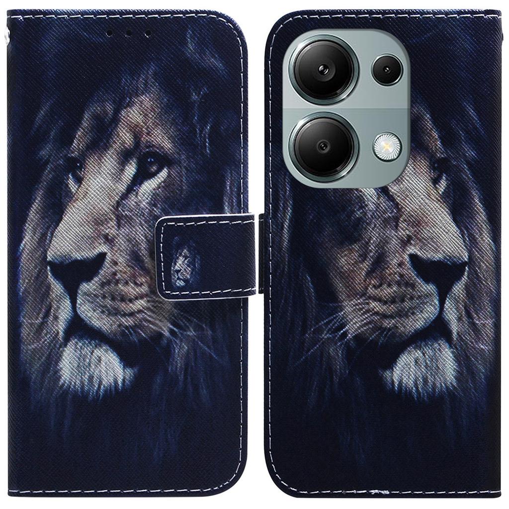 For Xiaomi Redmi Note 13 Pro 4G/Poco M6 Pro 4G Case Drop-proof Pattern Printing Card Slots Phone Cover