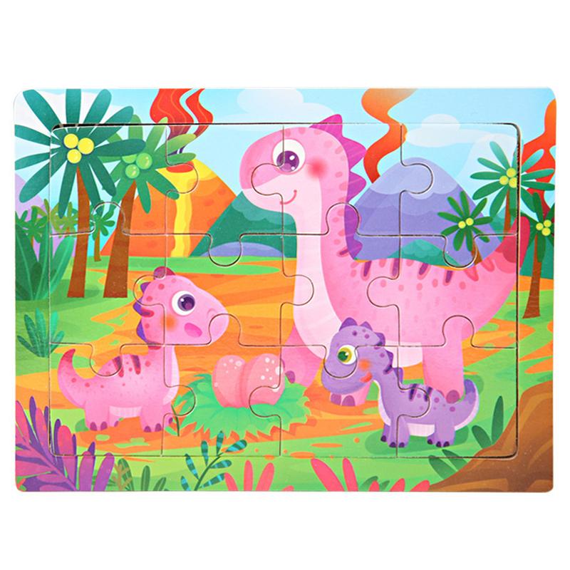15*11cm 3D Puzzle Cartoon Animals Wood Puzzle Kids Cognitive Jigsaw Puzzle Baby Wooden Toys Educational Toys for Children