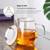 Heat-Resistant Glass Tea Infuser Mug with Bamboo Lid