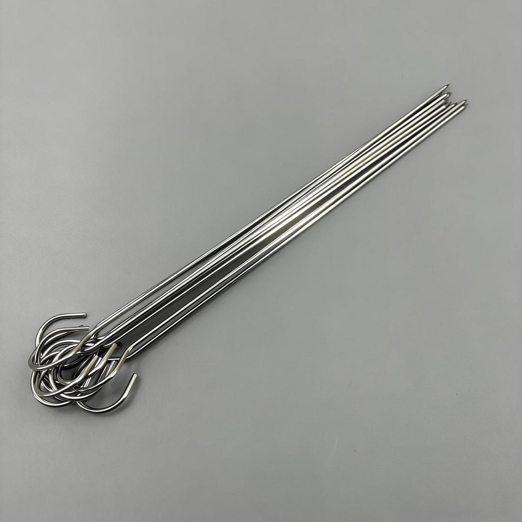 Custom Stainless Steel 430 Barbecue Skewers: Roast Duck, Char Siu, Mala Tang, Kebab, and Needle Fork Options.