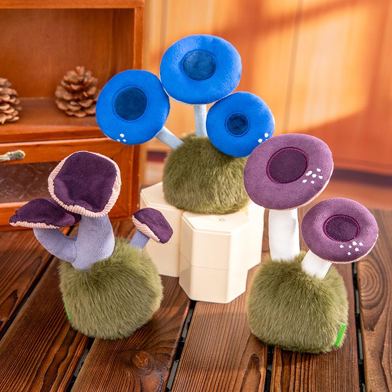14cm Mushroom Plush Toy Desktop Ornament Fluffy Plant Stuffed Doll Gifts