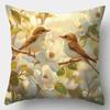 4-Piece Printed Pillowcase Set – Spring Theme With Birds, Branches & Flowers
